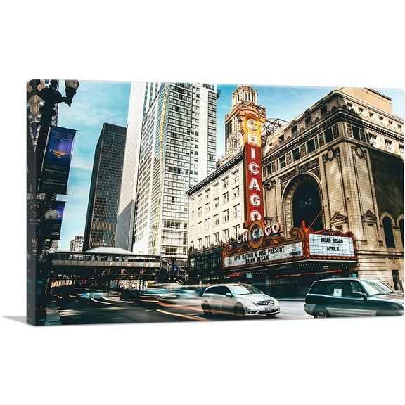 ARTCANVAS Chicago Theater Canvas Art Print - Size: 26" x 18" (0.75" Deep)