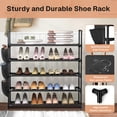 thumbnail image 3 of Behome 5-Tier Metal Shoe Rack, Shoe Rack Storage Organizer with Side Pocket, Shoe Shelf for Entryway, Closet, Bedroom, Living Room, Black, 3 of 6