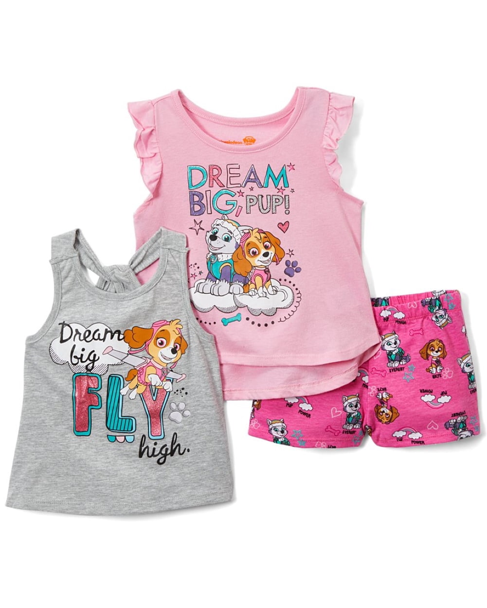 Paw Patrol Little Girls Three-Piece Short Set