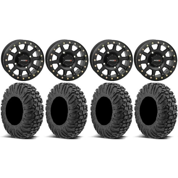 System 3 SB3 Black 15" Wheels 30" MotoVator Tires Polaris RZR XP 1000 / PRO XP / Ranger XP 900/