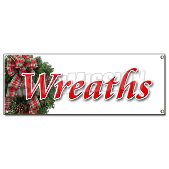 SignMission B-Wreath 18 x 48 in. Wreath Banner Sign