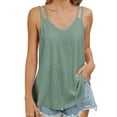 thumbnail image 2 of IWEMEK Womens Summer Tank Tops Lightweight Sleeveless Cami Top Eyelet Leisure Sun Boho Y2k Shirts 2025 (2 Pk-Green/Pink), 2 of 8