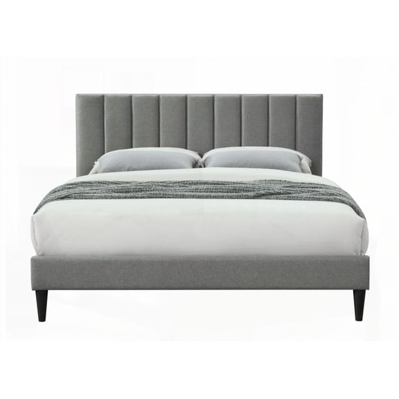 King Size Metal Platform Bed Frame No Box Spring Gray Bedroom
