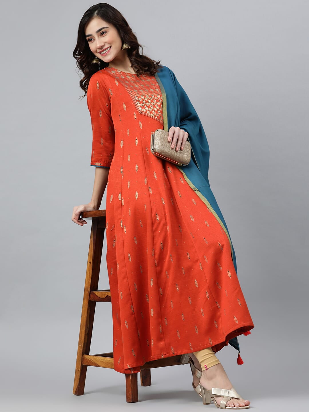 Janasya Indian Tunic Tops Poly Silk Kurti for Women 