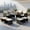 White, variant on Resenkos 9-Piece Outdoor Patio Dining Set with Tempered Glass Table, Black & Mixed Brown PE Rattan Chairs and Ottomans, Off-White Beige Cushions – All-Weather Wicker Dining Collection