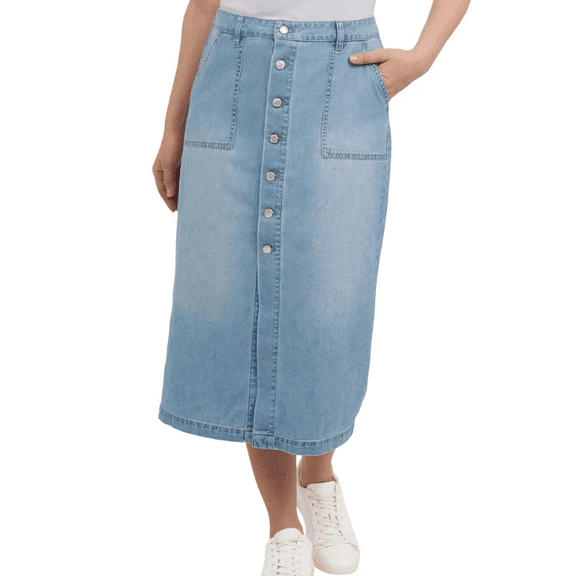Wrangler Women's Midi Denim Skirt Light Blue 8