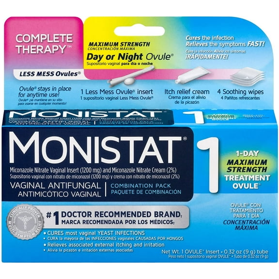 Monistat 1 Vaginal Antifungal Day or Night 1-Day Treatment Combination