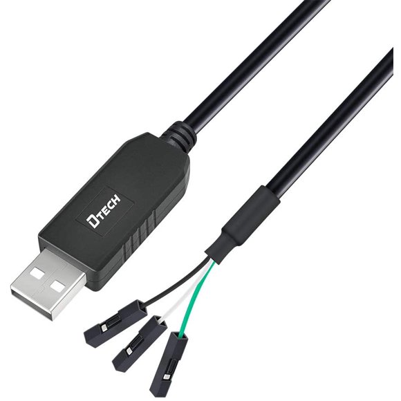 DTECH 3ft 3.3V FTDI USB to TTL Serial Adapter Debug Cable TX RX Signal 3 Pin Female Socket FT232RL Chip for Windows 10