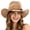 Beige, variant on Farmer Hat Statement Hat With Design For Travel And Sun Classic Cowboy Style Headwear, One Size