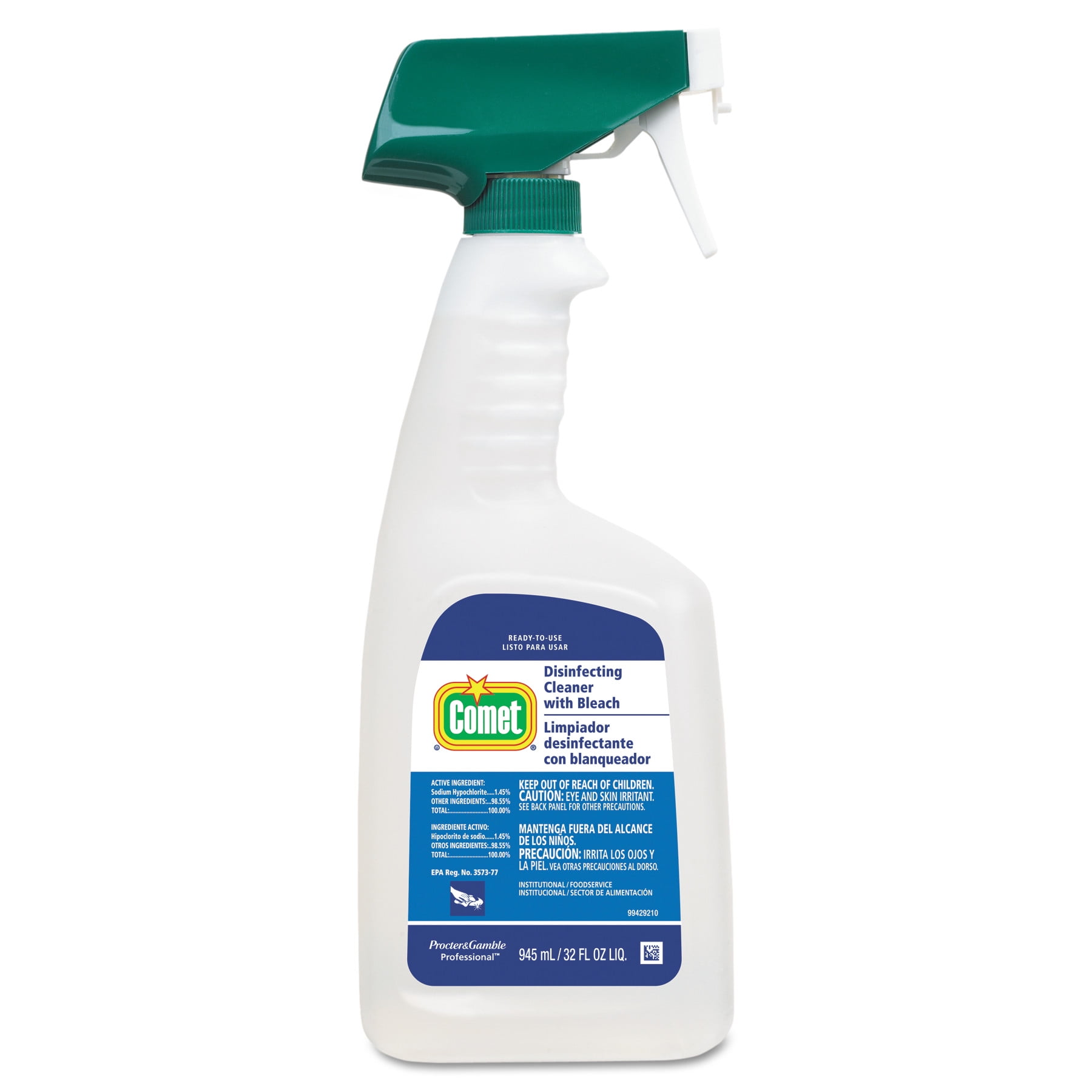 Comet Disinfecting Cleaner with Bleach, 32 oz, Plastic Spray Bottle