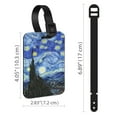 thumbnail image 3 of WIRESTER 2pcs Set PU Leather Luggage Tags Privacy Label Flap for Travel Suitcase Baggage - Cafe Terrace At Night, The Starry Night By Van Gogh, 3 of 7