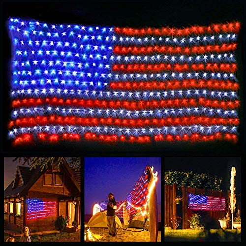 LED American Flag Lights,6.5ft3.2ft Waterproof United States Flag