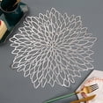thumbnail image 5 of Set of 4 Gold and Silver Metallic Round Placemats Laminated Vinyl Foil Dining Table Decoration, 5 of 5