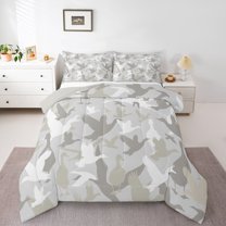 Castle Fairy Teens Animal Mallard Duck Twin Comforter Sets,Grey Brown Bedding Set