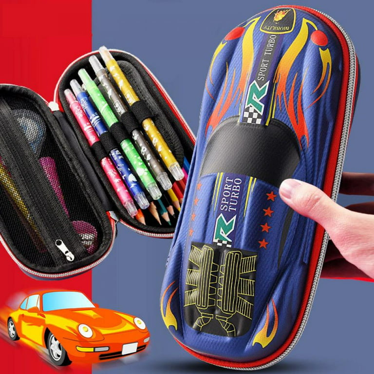 Slopehill Pencil Case, Car Eva Pen Pouch Stationery Box Anti-shock for School Students Boys Teens, Size: 9.1 x 3.9 x 2, Red
