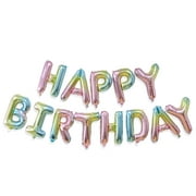 Way to Celebrate Party "Happy Birthday" Alphabet Character Foil Balloon Banner in Rainbow Colors