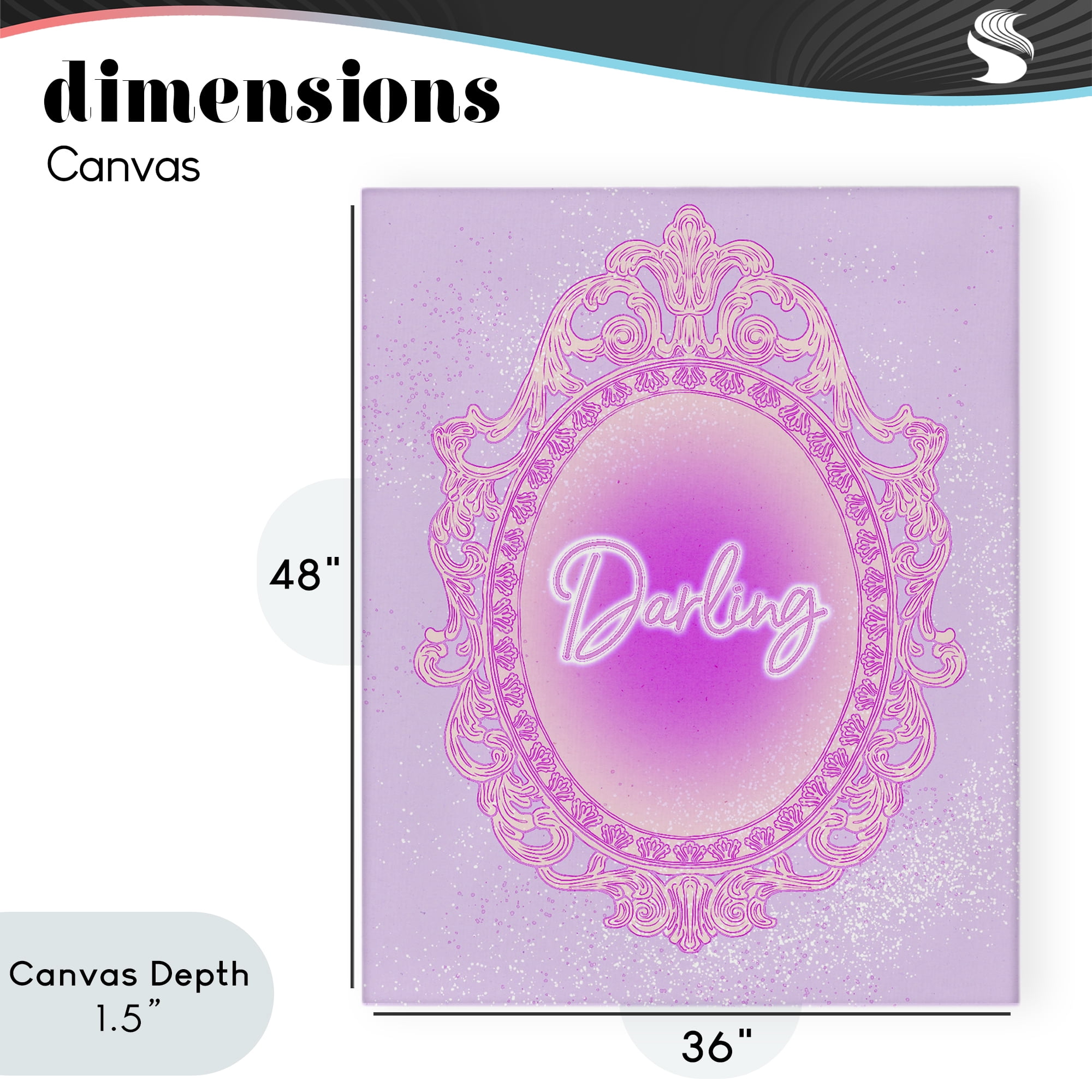 Stupell Industries Darling Ornate Mirror Canvas Wall Art, design by Ziwei Li