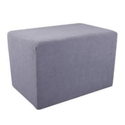 Stretch Sofa Slipcover Footstool Cover for Dressing Room Large Ottomans Light Grey