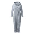 thumbnail image 4 of YunPes Girls Boys Fleece Jumpsuits Cute Christmas Halloween Onesie Solid Zipper Warm Sherp𝐚 Cute Bear Hooded Romper for Kids, 4 of 5