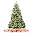 thumbnail image 6 of Gymax 7.5ft Prelit Snow Flocked Christmas Tree Hinged Pine Tree Holiday Decoration, 6 of 10