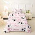 thumbnail image 2 of spefrowx Cute Soccer Word Twin Duvet Cover for Girls, Pink Princess Bow Twin Bedding, Pink Reversible, 2pcs, 1 Duvet Cover and 1 Pillowcase, 2 of 6