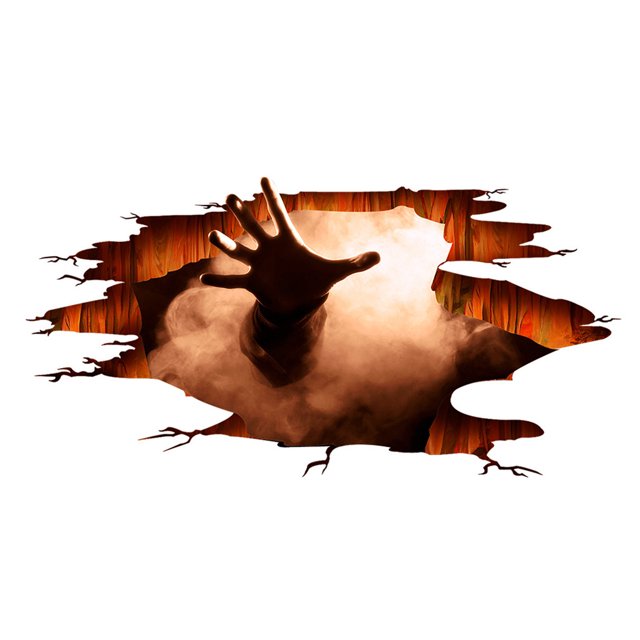 Decoración de Halloween Pegatinas de pared de miedo en 3D para Halloween, arte extraíble, calcomanías para fiestas, decoración