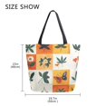 thumbnail image 5 of FORMRS Womens Canvas Tote Bag with Zipper Inner Pocket Shoulder Handbag, Cartoon Plants, 5 of 7