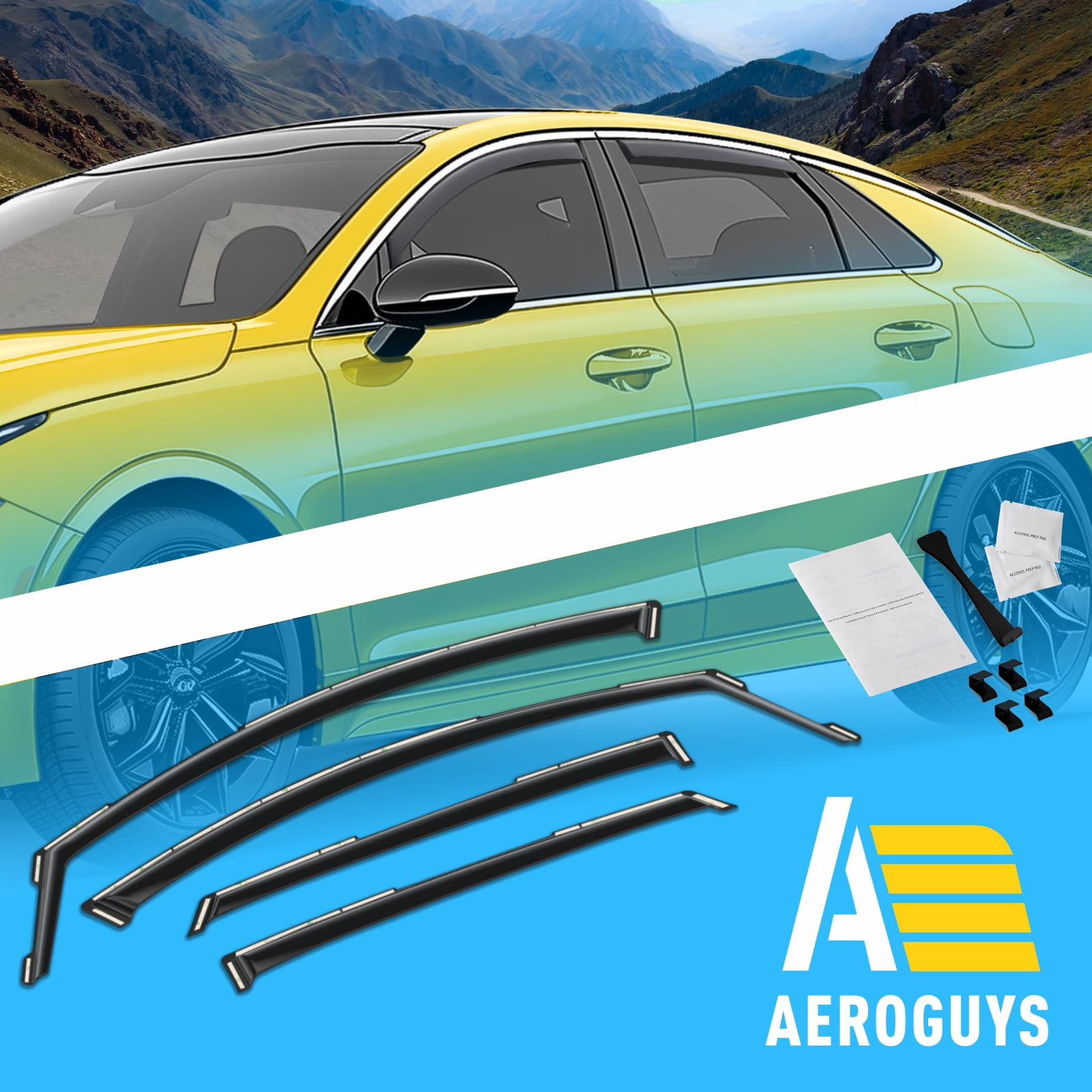 Extra Durable Window Deflectors In-Channel Window Visors Rain Guards Fit for Kia K-5 2021-2026, Sun Visors, Wind Vent Visors, vent shades, Exterior Car Accessories - 4 pcs. AG0803