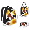 thumbnail image 2 of Disketp Sunflower Cow Mochila Estampada de Gran Capacidad con Lonchera y Estuche, Set de 3 Piezas para Estudiantes, 2 of 7