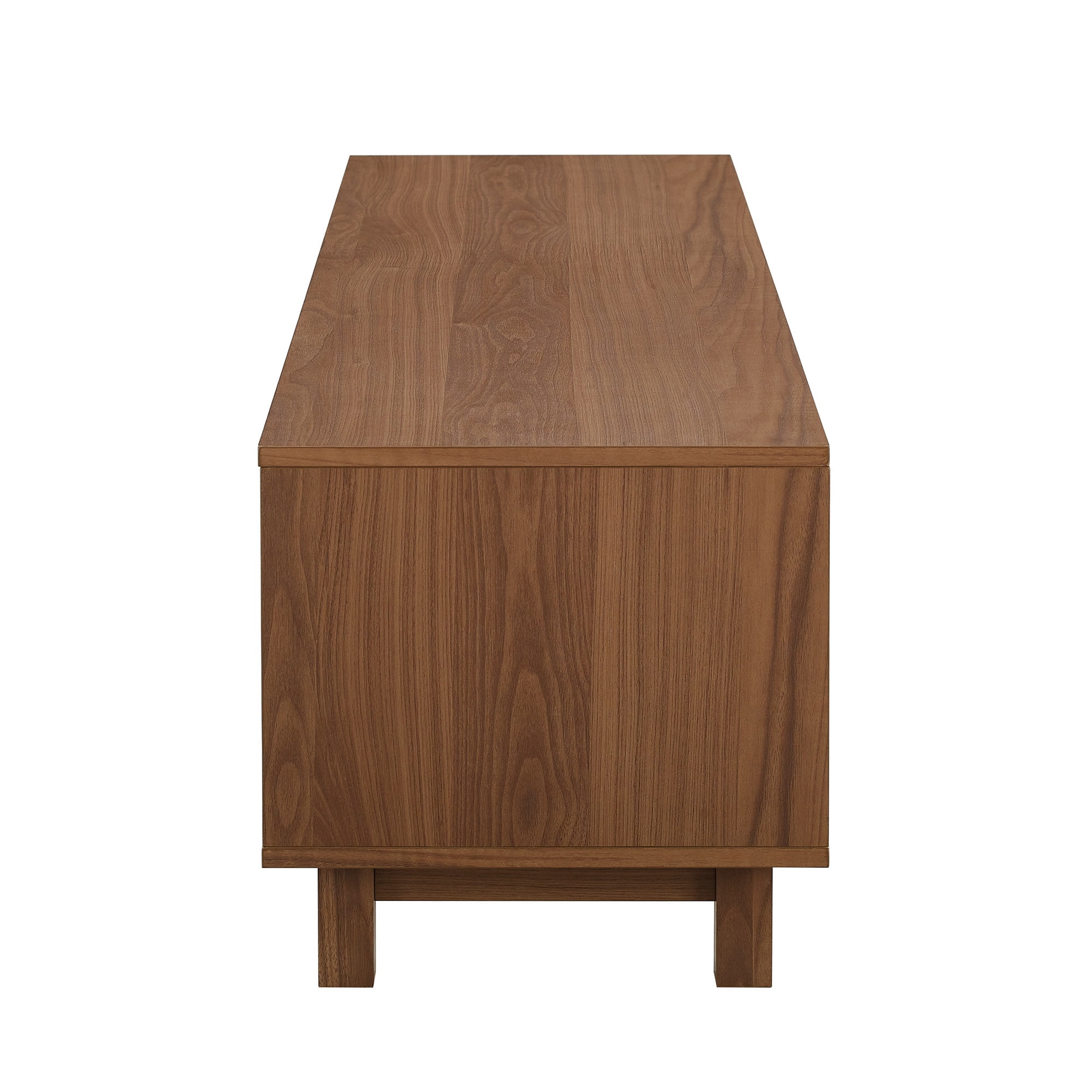 Manor Park Mid-Century Modern 2-Door Reeded TV Stand for TVs up to 65”, Mocha