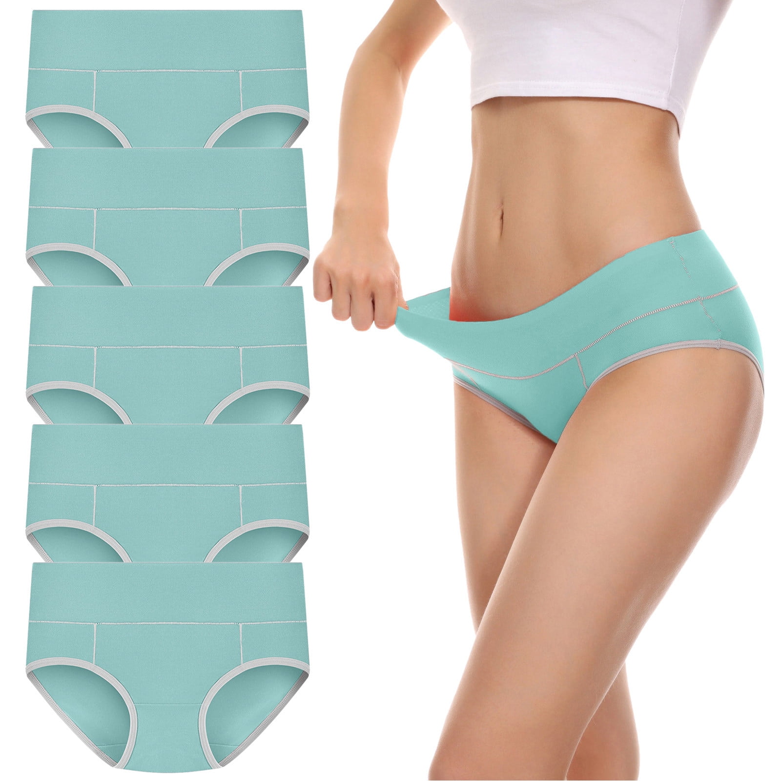 linqin Ladies Mid Waist Underpants Sweatproof Underwear Breathable