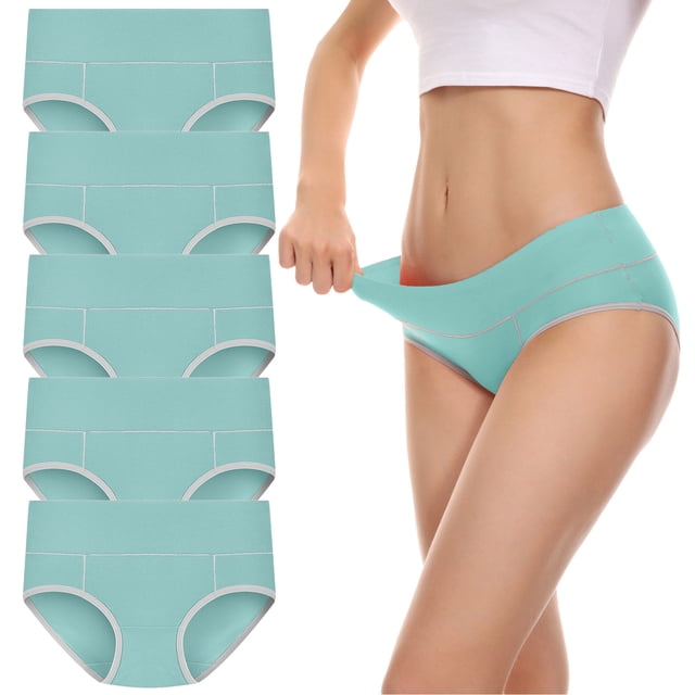 WZXFASHION 5 Pcs sous-Vêtements Culottes Patchwork Couleur sous-Vêtements Culottes Bikini Uni Culottes pour Femmes Culottes pour Femmes Menthe Vert TTTG