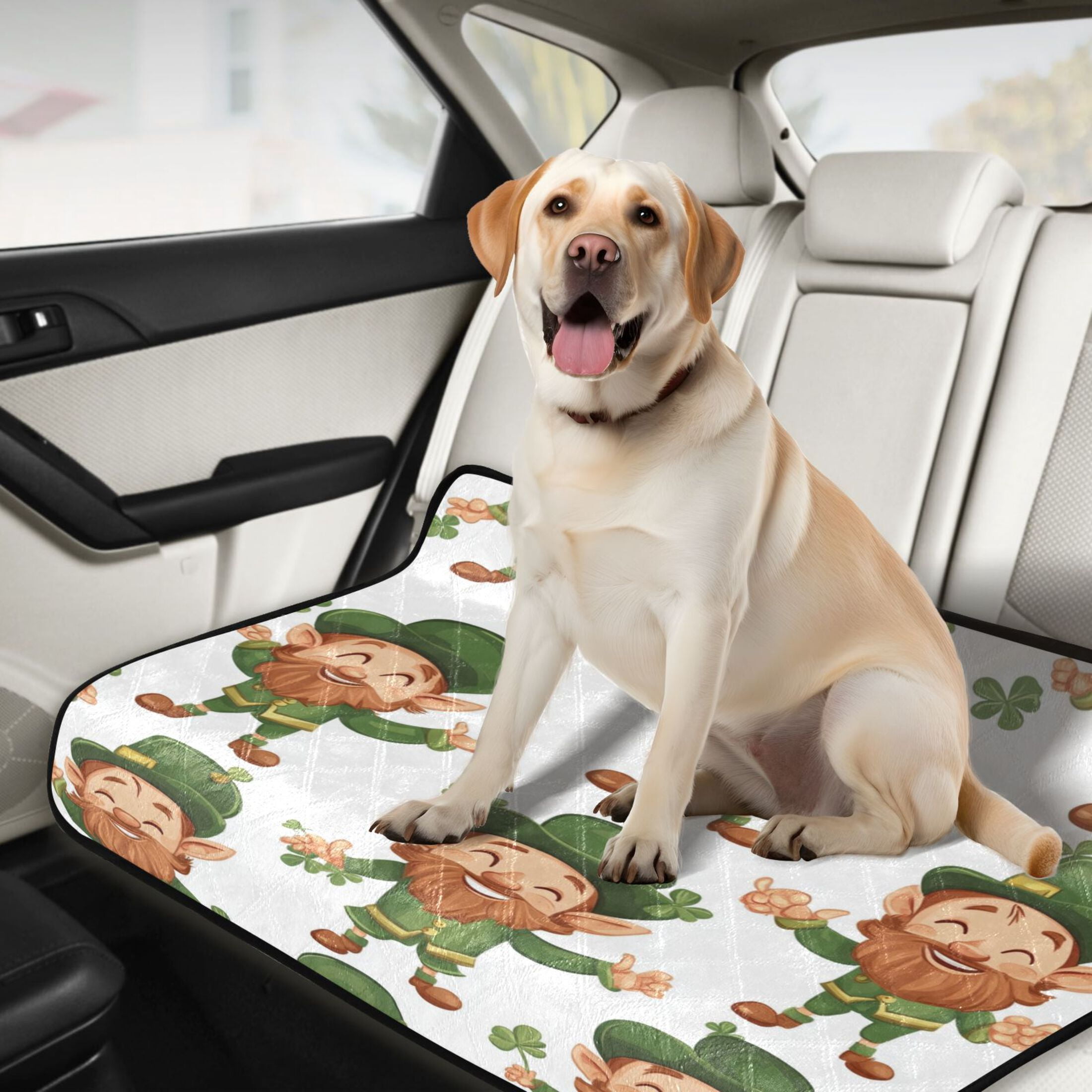Qxltty Cartoon Leprechauns Pattern on White Background Cat litter Pads Pet Set of 3 Diaper Mats Center Anti-leakage Layer Absorbent Soft and Comfortable