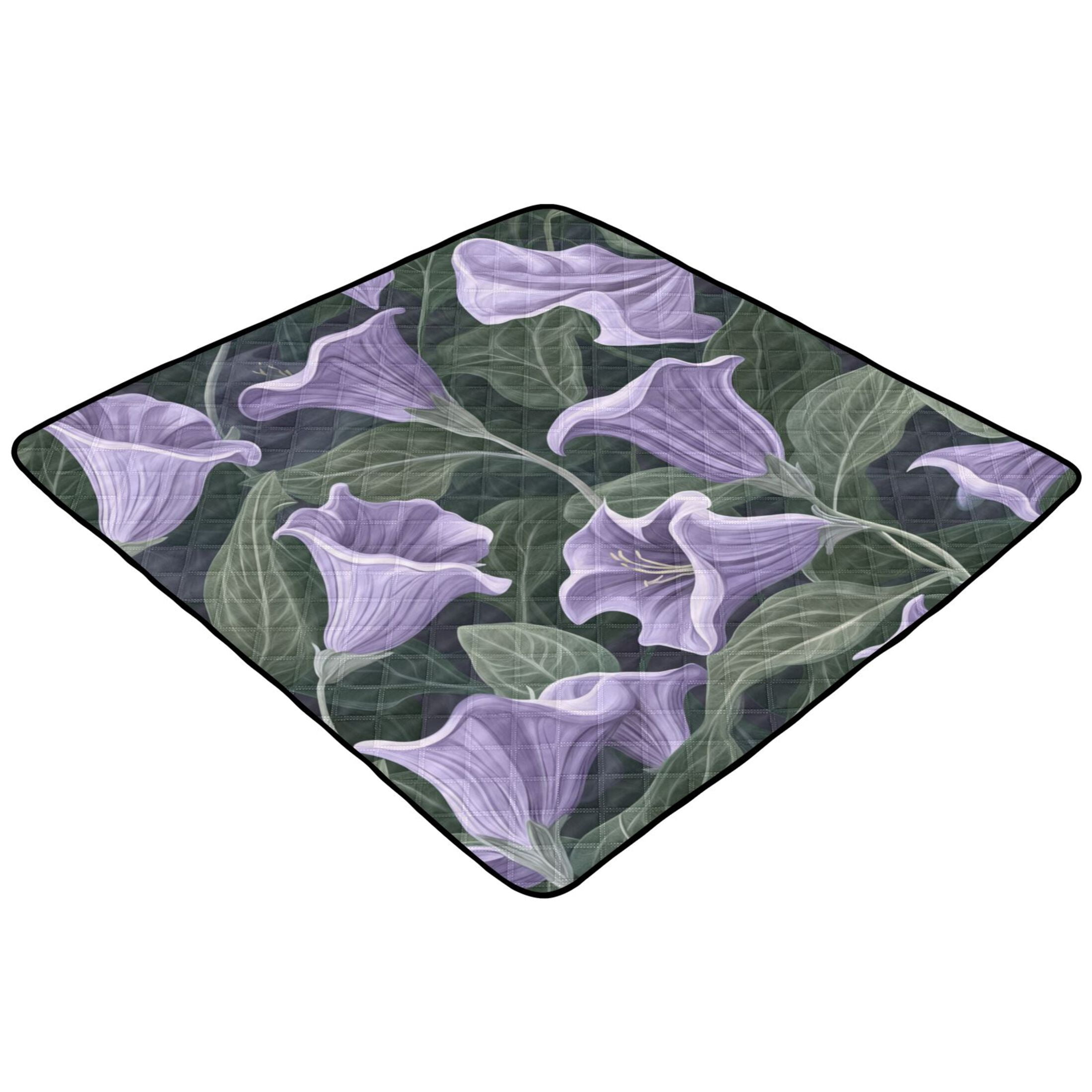 WOBOGO Purple Datura Stramonium Baby Playmats Extra Large Waterproof Rollable Activity Pads for Toddlers 50×50inch