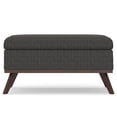thumbnail image 4 of SIMPLIHOME Owen Table Basse Carrée de 36 Pouces de Large avec Dessus Relevable et Rangement, Pouf Repose-Pieds de Cocktail en Tissu Ébène Rembourré, Milieu du Siècle, Salon, 4 of 7
