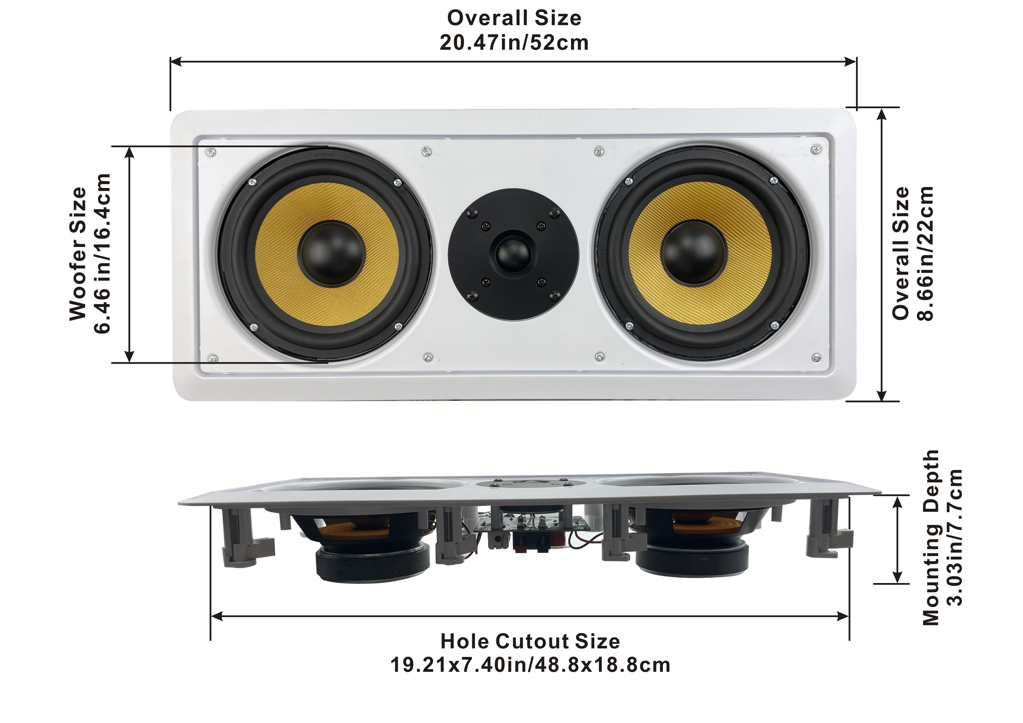 Acoustic Audio HD6c In-Wall Dual 6.5" Speakers Home Theater Surround Sound 6 Speaker Set - image 2 of 5