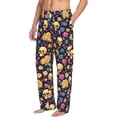 thumbnail image 2 of Uemuo Skull gold flower Pattern Men's Wide Leg Palazzo Lounge Pants with Pockets Light Weight Loose Comfy Casual Pajama Pants-Medium, 2 of 9