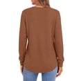 thumbnail image 4 of Fantaslook Plus Size Waffle Long Sleeve Shirts for Women Button Up V Neck Henley Blouses Dressy Casual Fall Tops, 4 of 7