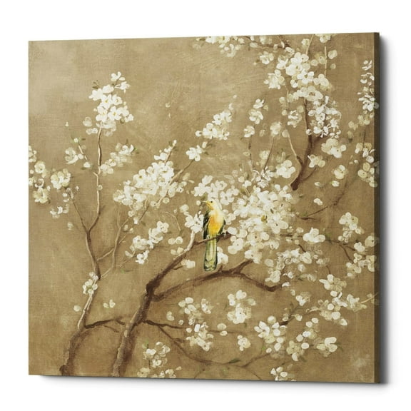 Epic Graffiti "White Cherry Blossom I Neutral" by Danhui Nai, Giclee Canvas Wall Art - 26" x 26"