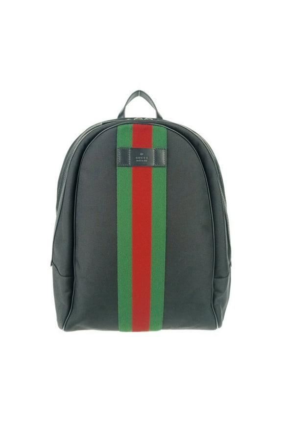 Pre-Owned GUCCI Gucci Backpack Sherry Line 630918 Black Canvas Leather Men's Women's... (Good)