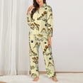 thumbnail image 3 of Junzan Cartoon Dinosaurs Print Womens Pajama Sets,Long Sleeve Button Down For Women Pjs 2 Piece, 3 of 9