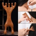 thumbnail image 3 of Six-Claw Meridian Massage Comb Long Handle Sandalwood Scalp Massager Comb Deer Antlers Wide Tooth Body Massage Guasha Scrubber Tool, 3 of 8