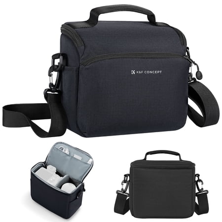 K&F CONCEPT Camera Sling Bag, Small Crossbody Camera Case for DSLR/SLR, Cute Compact Shoulder Photography Bags for Men Women Photographers-Black