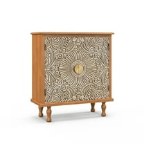 Kinsuite Accent Cabinet, Accent Cabinet with Doors, Entrance Cabinet with Hand-Carved Pattern, Suitable for Bedroom, Living Room, Entryway.