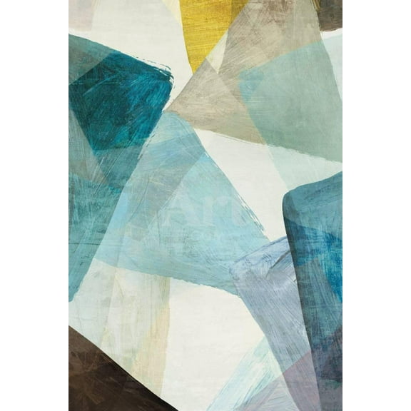 Blue Geometric I, Abstract Unframed Art Print Wall Art by PI Studio Sold by ArtCom