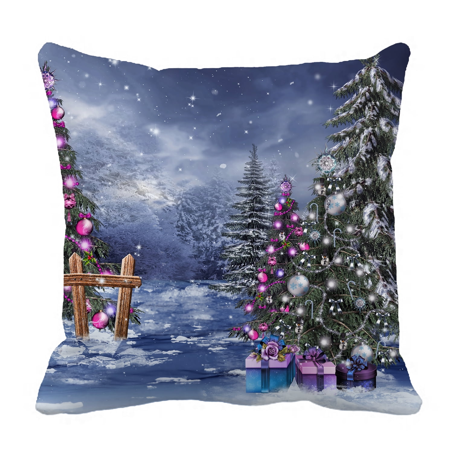 YKCG Christmas Gifts Trees Outdoor Winter Snowy Landscape Pillowcase Pillow Cushion Case Cover 