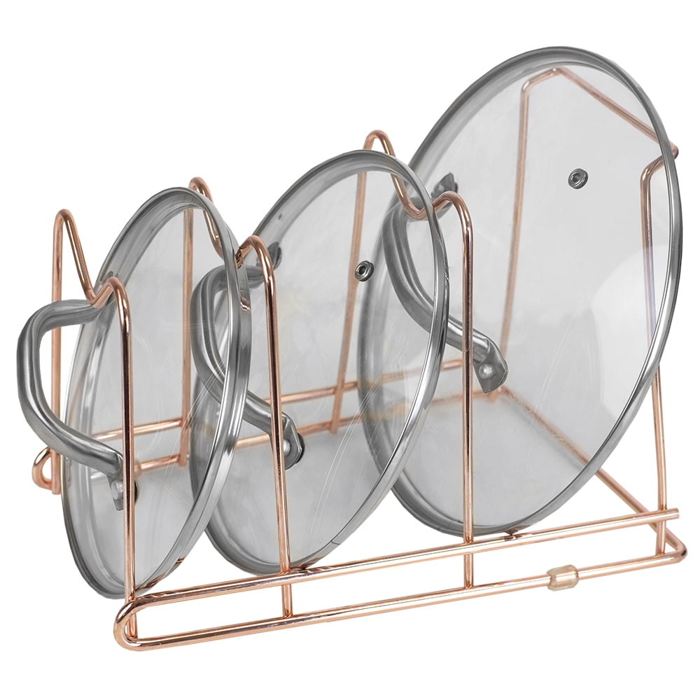 3 Slot Copper Steel FreeStanding Lid Rack