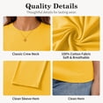 thumbnail image 3 of QUALFORT Women's Long Sleeve Shirts, 100% Cotton Crew Neck Long Sleeve T Shirt for Women, Soft Lightweight Casual Basic Cotton Top, Yellow XXL, 3 of 7