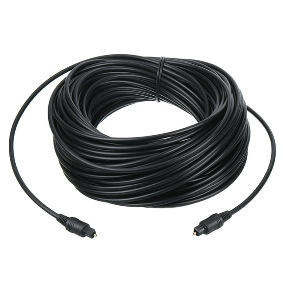 Uxcell Fiber Optic Audio Cable Digital Optic Cable 73.8FT TOS Optical Link Plastic Straight for TV DVD Black