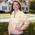 thumbnail image 3 of Uorisanigo Oversized Sweatshirts for Girls Ice Cream Print Long Sleeve Zipper Sweatshirt Fall Spring Outfits Clothes Half Zip Mock Neck Pullover Jackets Casual Hoodies, 3 of 7